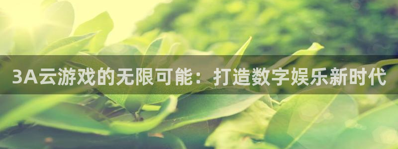 杏盛注册流程和入口：3A云游戏的无限可能：打造数字娱乐新时代